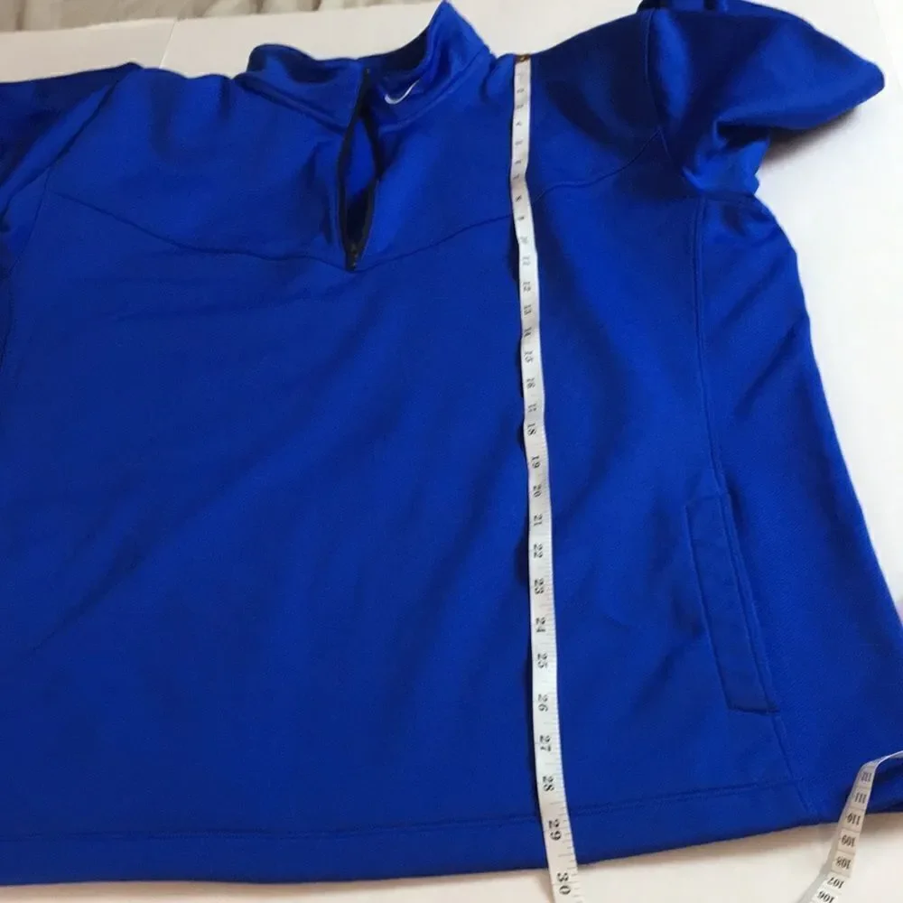 Nike Golf Mens 1/4 Zip Blue Long Sleeve Fleece Pullover Shirt - sz XL